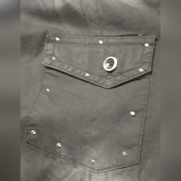 Roar Western Glitz Long Sleeve Button Up Embroidered Black Sz large NWT - Picture 6 of 13